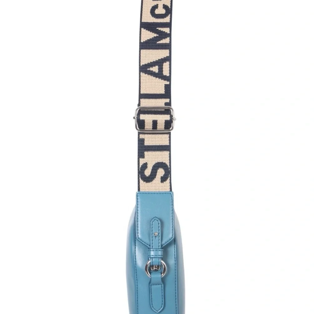 Stella McCartney Teal Crossbody Mini Camera Bag with Logo Strap - Picture 9 of 10